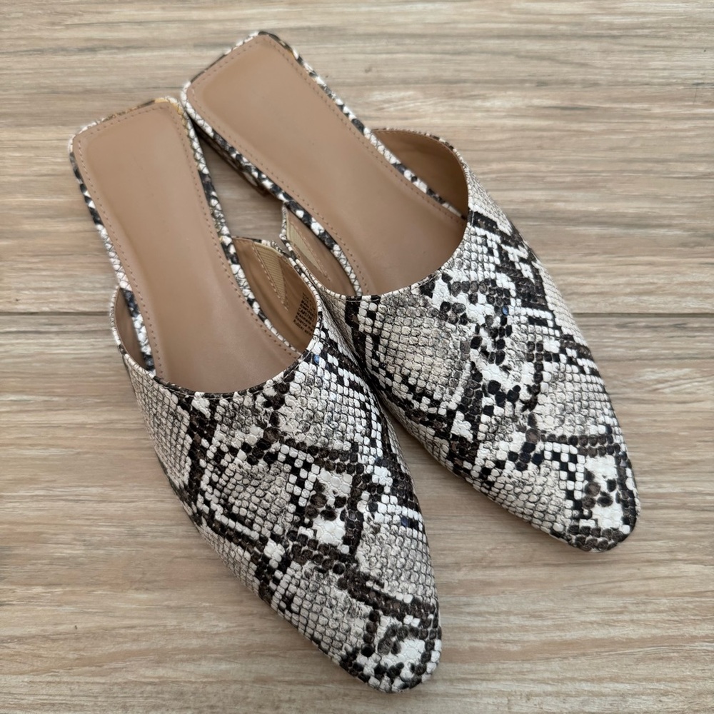 14th & Union Noa Snake Print Mules Size 7.5